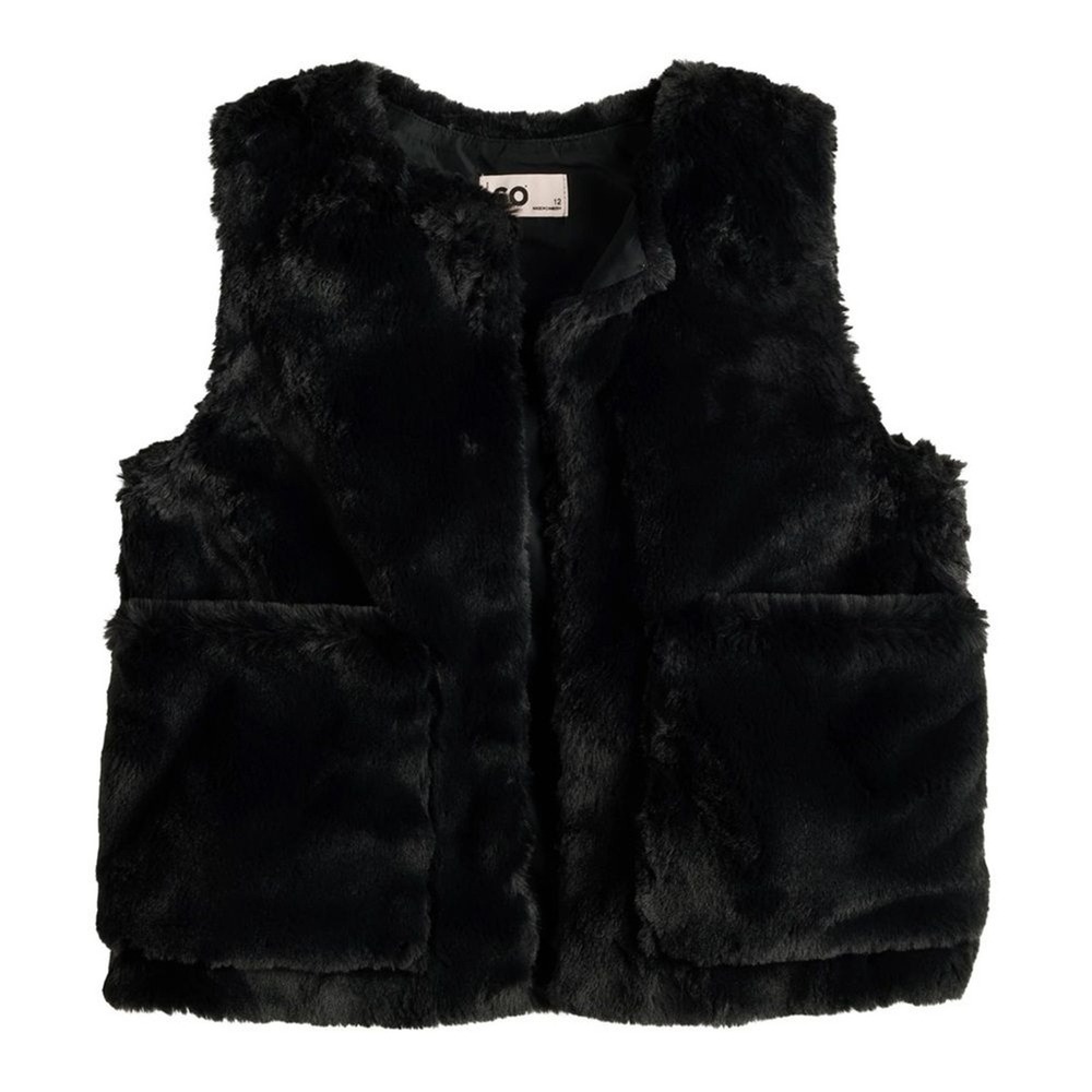 SO Black Faux Fur Vest,‎ Girls Size 8